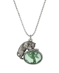 2028 Cat and Fishbowl Pendant Necklace