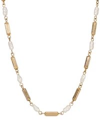 2028 14K Gold Dipped Tube Faux Cultivated Pearl Necklace