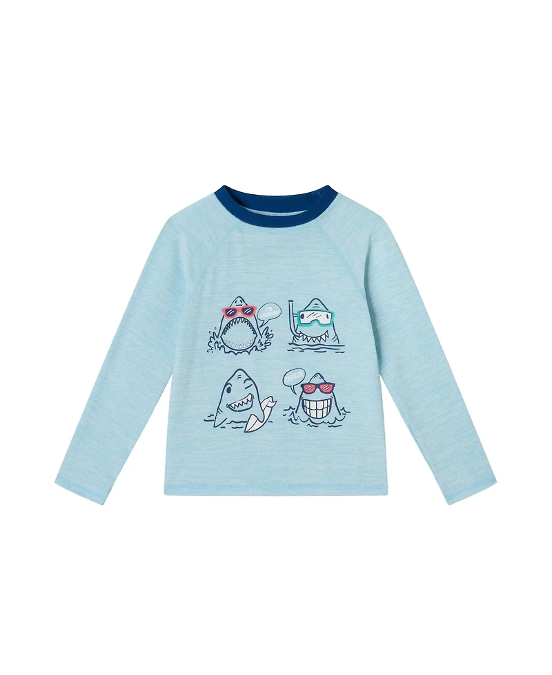 Toddler/Child Boys Shark Graphic Rashguard Set