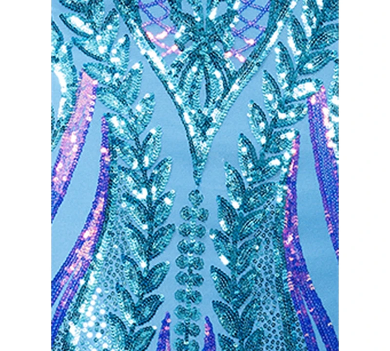 Blondie Nites Juniors' Sequin Notched-Neck Mermaid Gown