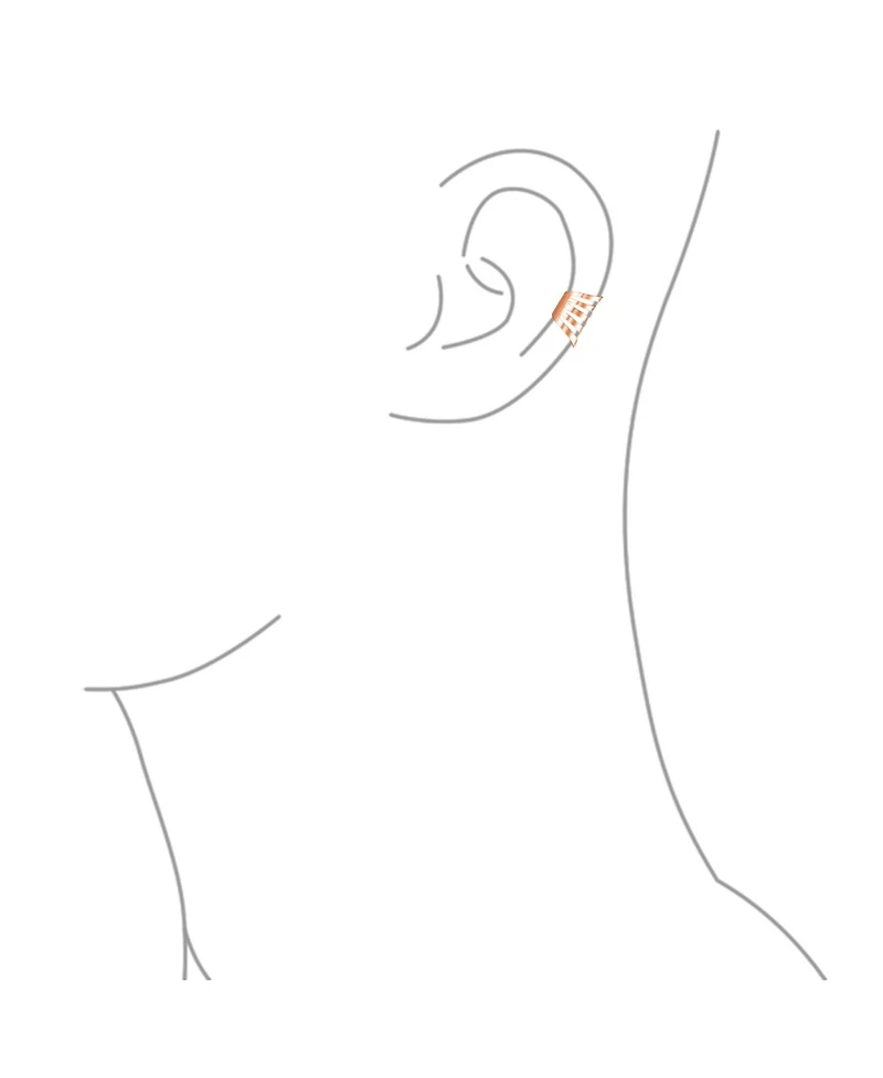 Bling Jewelry Minimalist Geometric Ear Cuff Cartilage Clip Wrap Helix Earrings Rose Gold Silver