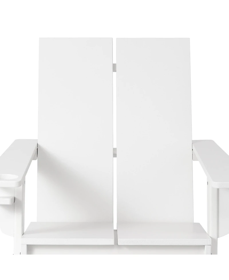 Outdoor Hdpe Modern Adirondack Chair with Cup Holder