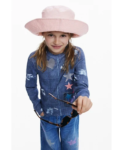 Desigual Girls Girls's Denim T-shirt with stars