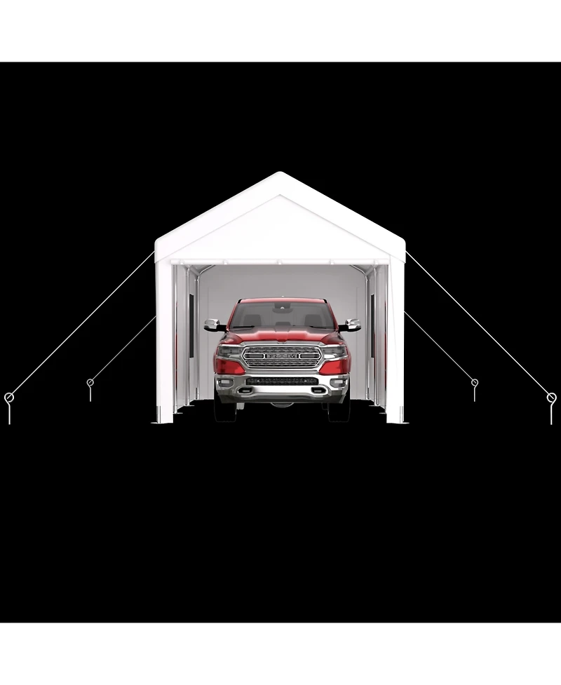 Streamdale 12' x 20' Portable Carport Garage with Roll-up Doors & Wind Windows