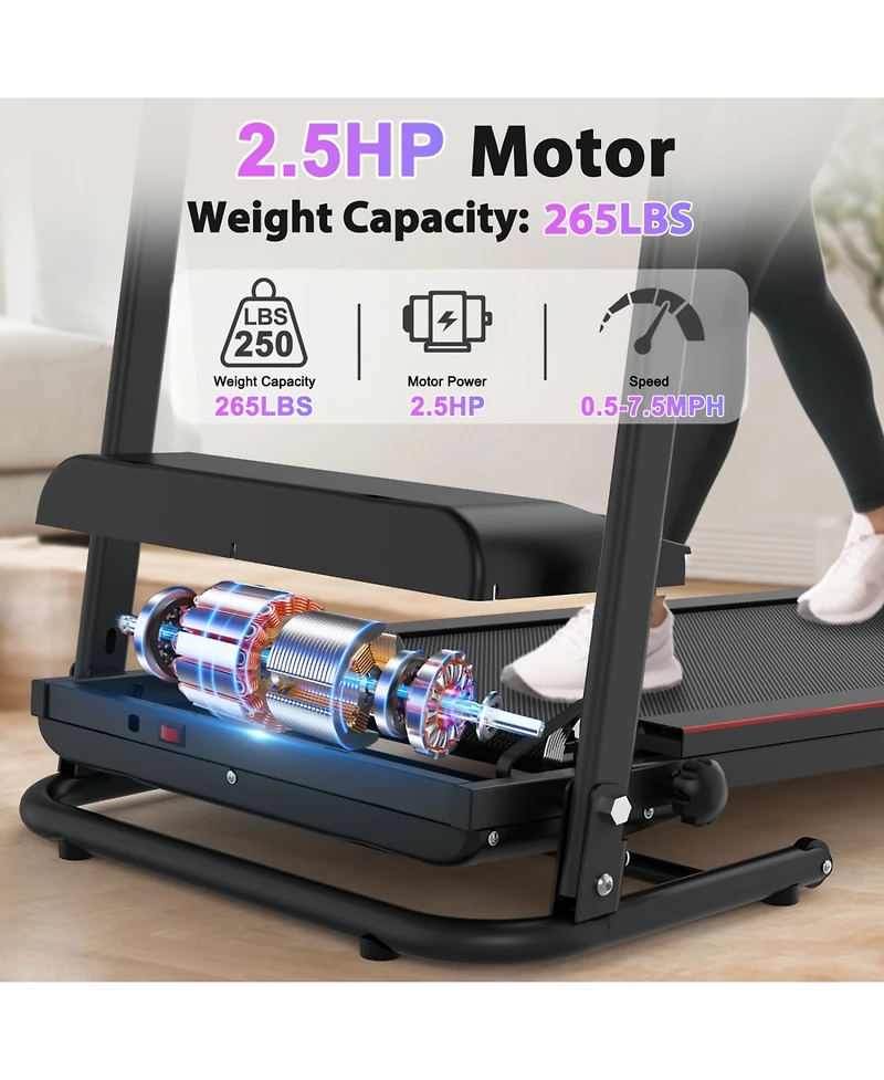 Streamdale Electric Folding Treadmill for Home Incline, Bluetooth, 2.5HP