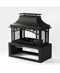 Streamdale Steel wood outdoor fireplace garden wood burning chimney