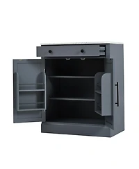 Streamdale Freestanding Kitchen Pantry with Storage and Adjustable Shelves (Set of 2, Gray)