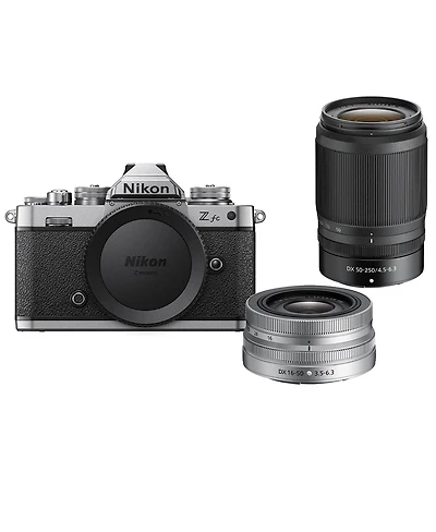 Nikon Z fc Dx-Format Mirrorless Camera with Nikkor Z Dx 16-50mm f/3.5-6.3 Vr Lens, Silver and Z Dx 50-250mm f/4.5-6.3 Vr Lens, Black