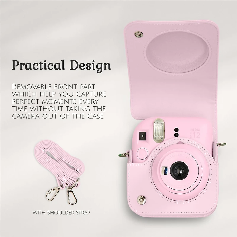 Fujifilm Instax Mini 12 Instant Film Camera, Lilac Purple Bundle with Custom Case, Accessory Kit and Daylight Film