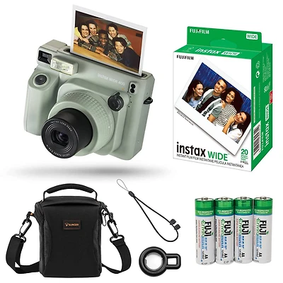 Fujifilm Instax Wide 400 Instant Film Camera, Bundle With, Fujifilm 20-Pack Instax Wide Instant Color Print Film and Slinger Alpine Multi-Device Shoul