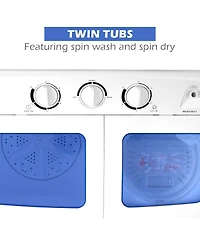 20 lbs Compact Twin Tub Washing Machine for Home Use