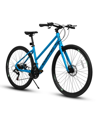Streamdale 700C Road Hybrid Bike for Adult, 21-Speed Road Bike Road Bicycle Carbon Steel Frame/Dual-Disc Brakes/Multiple Colors
