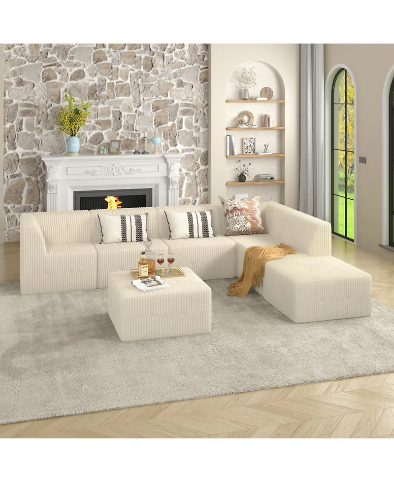Streamdale Comfy Sectional Couch, Modern Minimalist Sleeper Sofa, Space-Saving