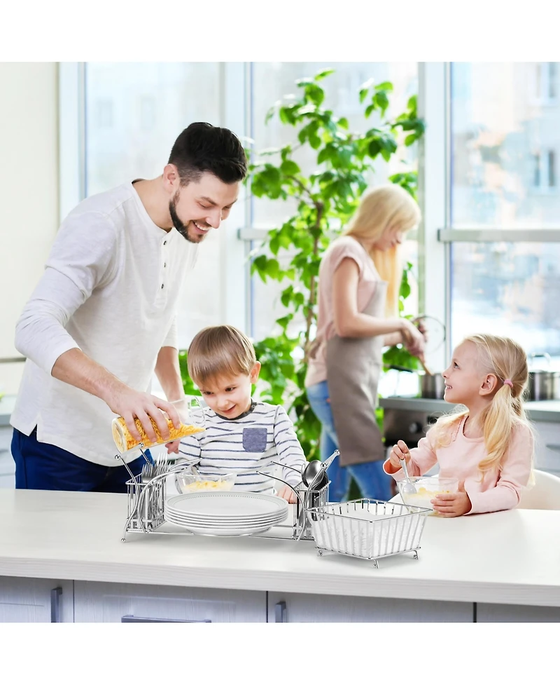 Sorbus 4 Section all-in-one Buffet Utensil Caddy - Ideal for Dining Table, Party, Buffet, Kitchen, Entertaining