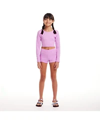 Toddler/Child Girls Textured Floral Print Rashguard Set