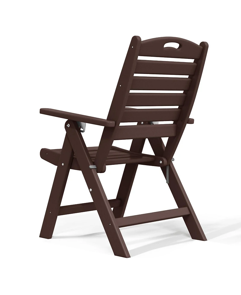 Hdpe Adjustable Highback Folding Patio Dining Chair