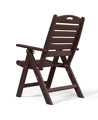 Hdpe Adjustable Highback Folding Patio Dining Chair