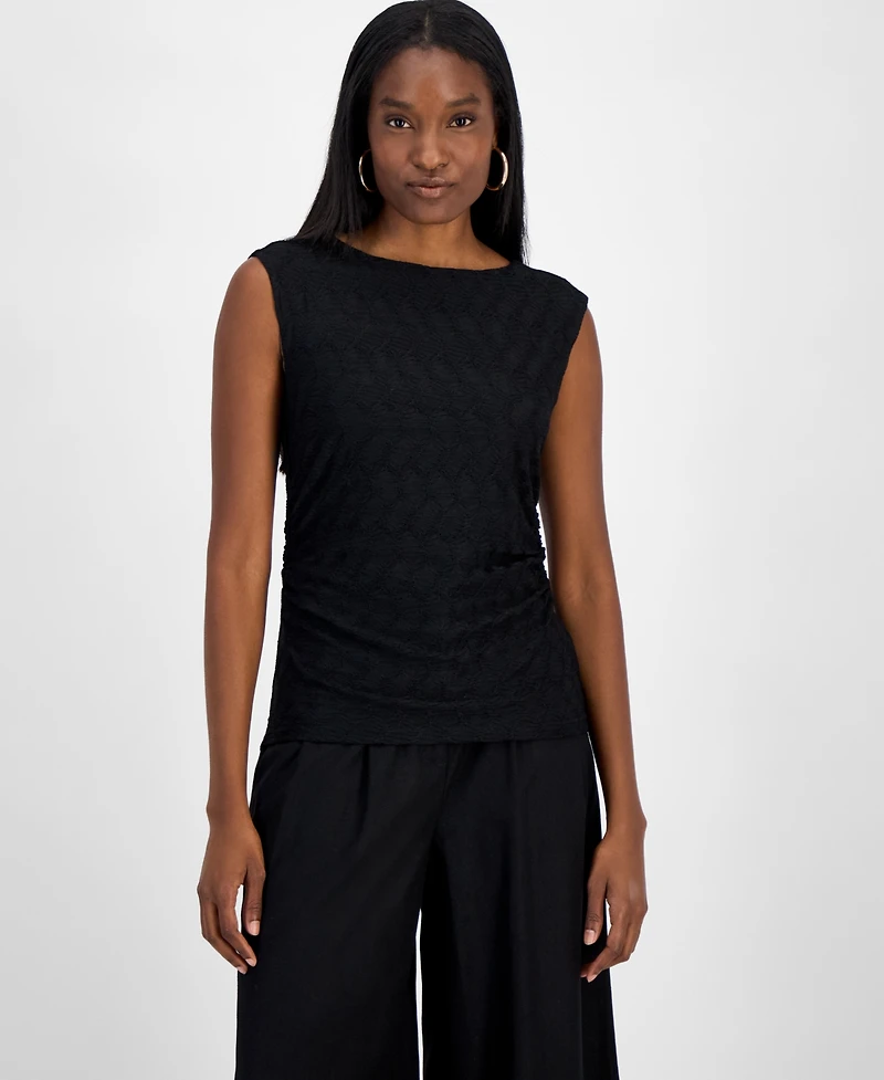 Bar Iii Women's Sleeveless Honeycomb Top, Exclusively at Macy's