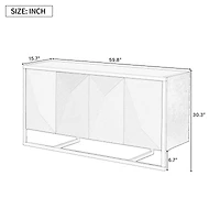 Streamdale Mahogany Veneer Modern Sideboard with Unique Metal Legs,Suitable for Study,Entryway, Hallway, Living Room