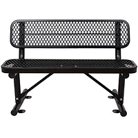 Streamdale 4 ft. Outdoor Steel Bench with Backrest Black