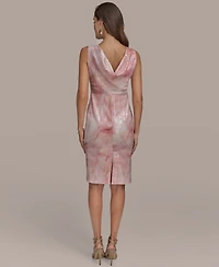 Donna Karan New York Women's Printed Sequin Sleeveless Sheath Dress