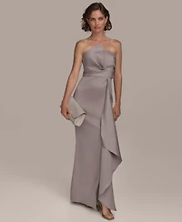 Donna Karan New York Women's Asymmetric Twist Strapless Gown