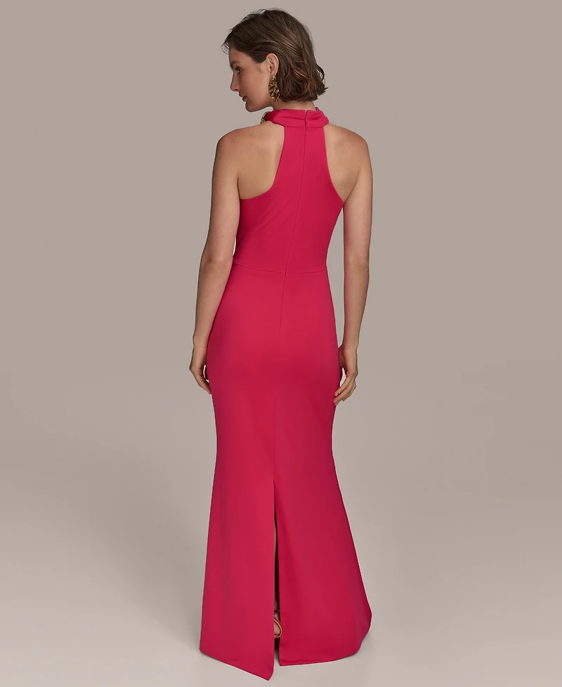 Donna Karan New York Women's Hardware Halter Neck Sleeveless Gown