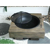 Streamdale Wood-Fueled Outdoor Fire Pit with Wood Grain Design