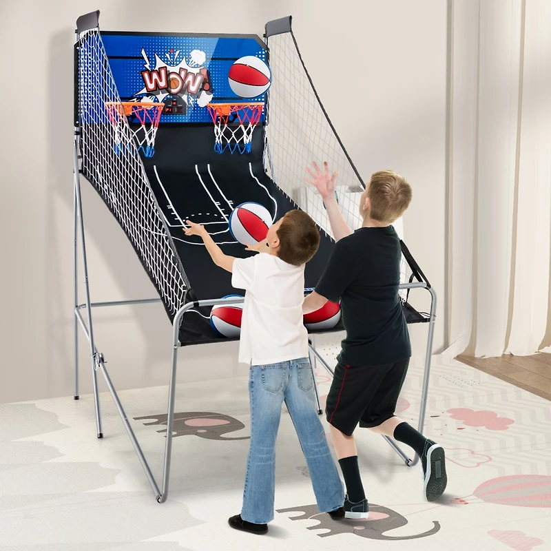 Dual Shot Basketball Arcade Game with 8 Game Modes and 4 Balls