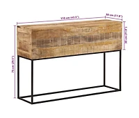 Console Table 43.3"x11.8"x29.5" Solid Wood Rough Mango and Iron
