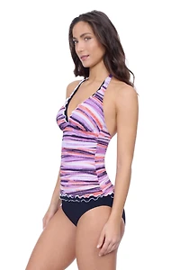 Profile by Gottex Women's Riga Tricolore Halter Tankini