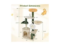 Modern Cat Tree with Plush Top Perch Stylish & Cozy Kitty Tower for Indoor Cats