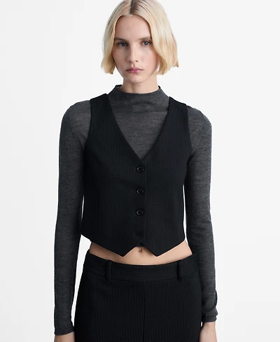 Mango Women's Pinstriped Suit Vest