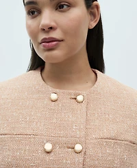 Mango Women's Double-Breasted Tweed Jacket