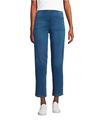 Lands' End Women's Starfish High Rise Knit Denim Straight Crop Jeans