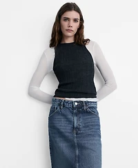 Mango Women's Denim Midi-Skirt