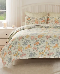 Greenland Home Fashions Chloe Modern Floral 3-Pc. Quilt Set, Full/Queen