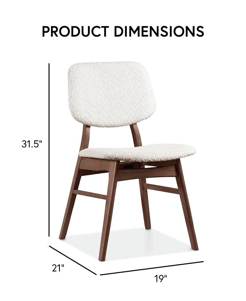 Furniture of America 2-Pc. Grove Boucle Fabric Padded Dining Chair Set