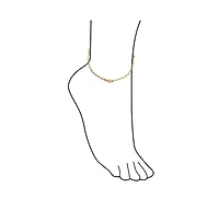 Bling Jewelry Three Multi Charm Lucky Elephant Anklet Ankle Bracelet Gold Plated Brass