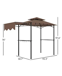 Outsunny 8' x 5' Grill Gazebo, - Gazebo