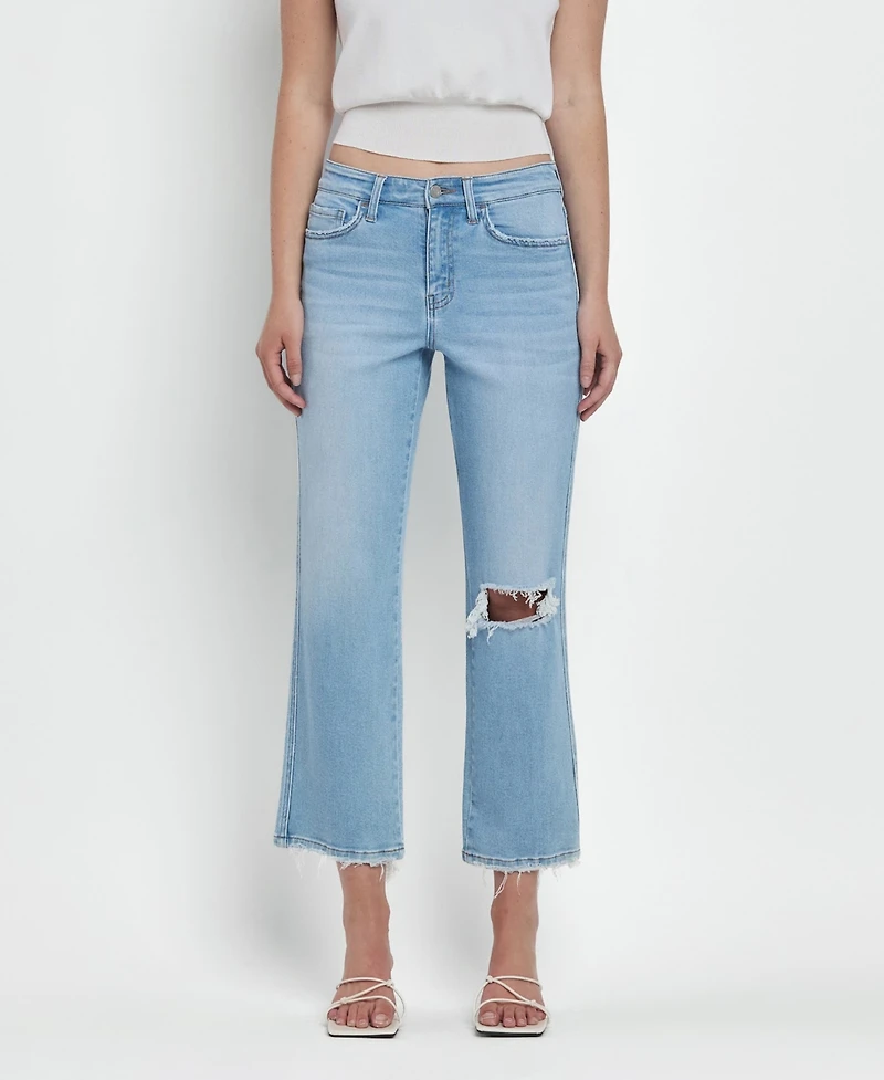 Vervet Women's High Rise Crop Straight Jeans