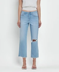 Vervet Women's High Rise Crop Straight Jeans