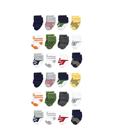 Luvable Friends Baby Boys Cotton Rich Terry Socks 24-Pack Set