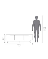 Fm Furniture Lyman Entertainment Center with Two Doors, White and Natural Oak