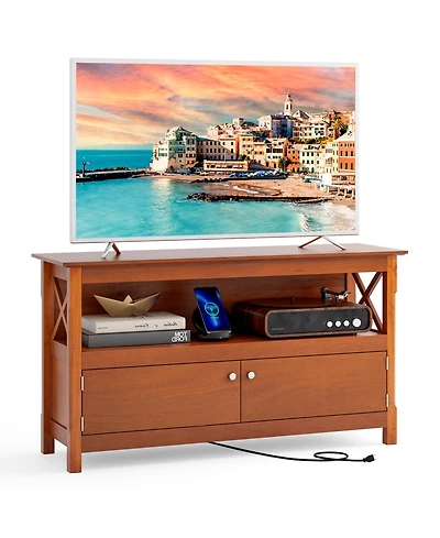44 Inch Wooden Storage Cabinet Tv Stand