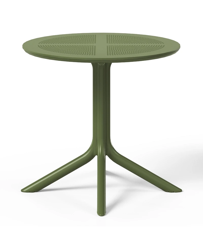 31.5" Round Plastic Outdoor Patio Dining Table for 4