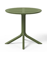31.5" Round Plastic Outdoor Patio Dining Table for 4