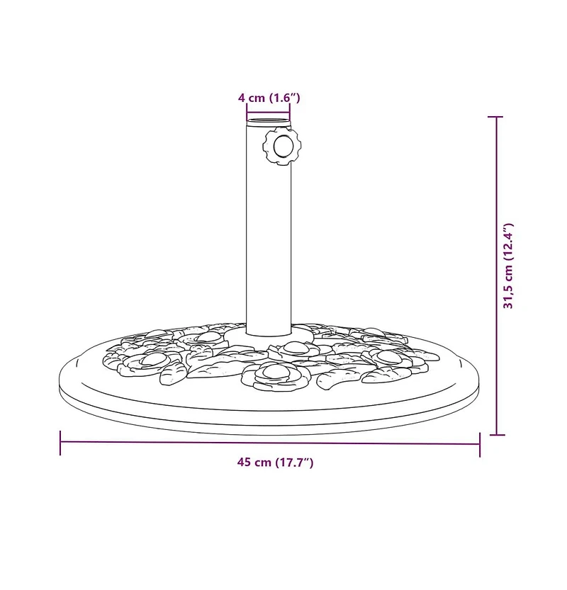 Parasol Base for 1.5"/1.9" Poles 26.5 lb Round