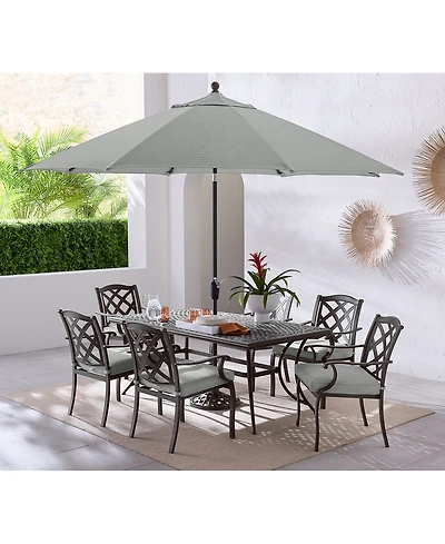 Wythburn Outdoor Dining 7 pc Set (72"x38" Table & 6 Lattice Chairs), Created for Macy's