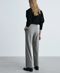 Mango Women's Straight Mid-Rise Trousers
